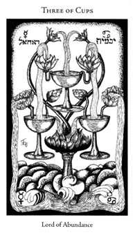 Three of Cups card from the Hermetic Tarot deck