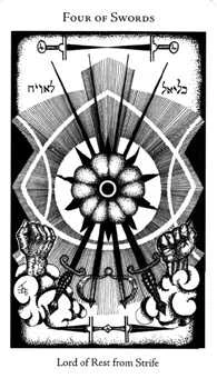 Four of Swords card from the Hermetic Tarot deck