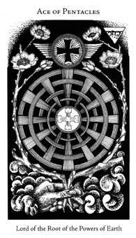 Ace of Pentacles (Coins) card from the Hermetic Tarot deck