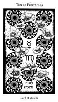 Ten of Pentacles (Coins) card from the Hermetic Tarot deck