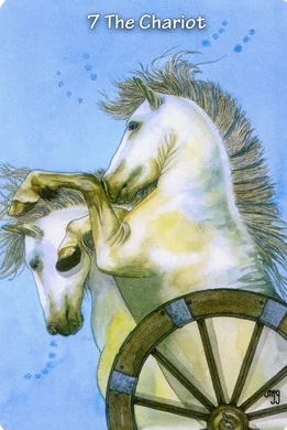 The Chariot card from the Hezicos Tarot deck