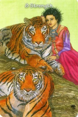 Strength card from the Hezicos Tarot deck