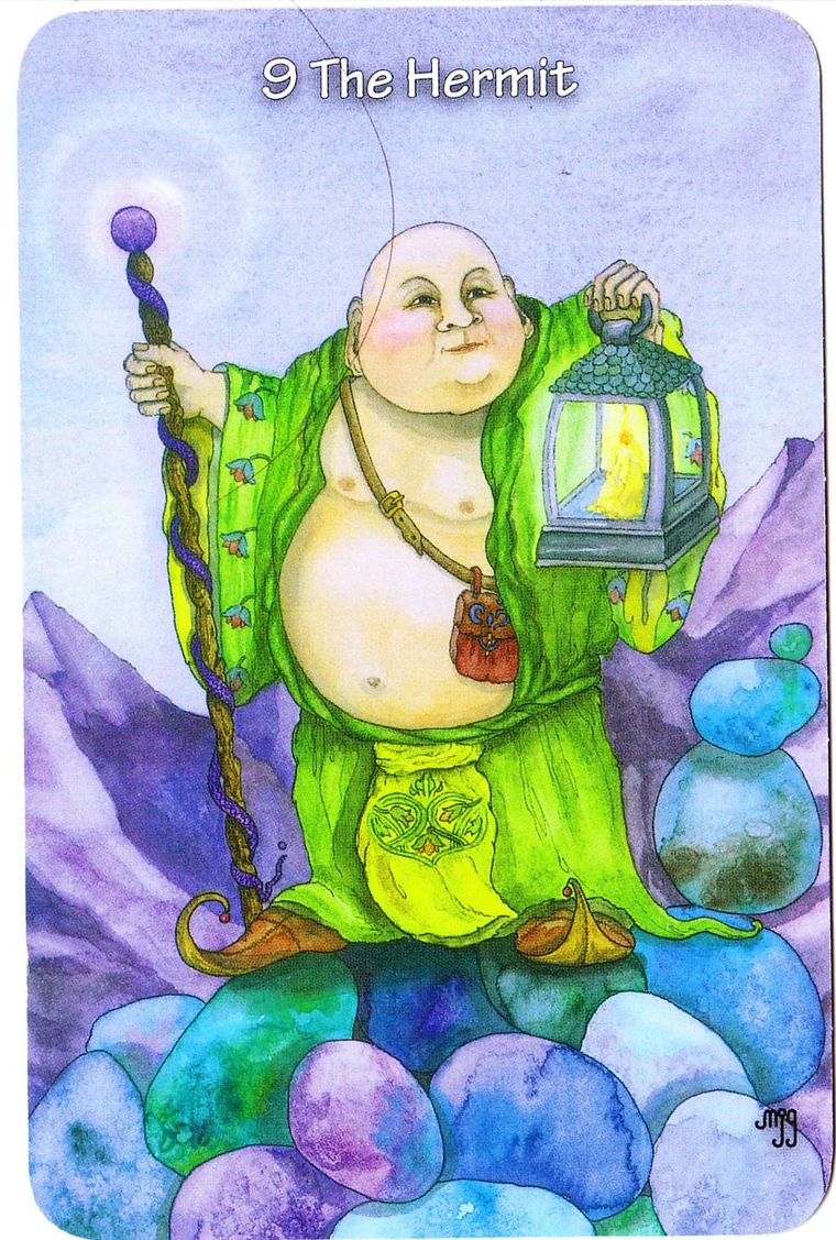 The Hermit card from the Hezicos Tarot deck