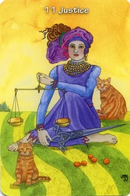 Justice card from the Hezicos Tarot deck