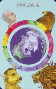 The World card from the Hezicos Tarot deck