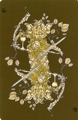 Ace of Rods card from the Hezicos Tarot deck