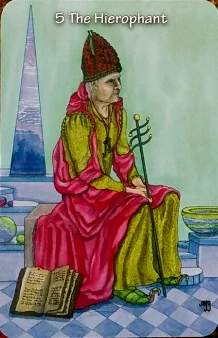 The Hierophant card from the Hezicos Tarot deck