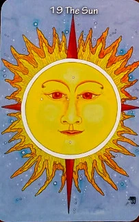 The Sun card from the Hezicos Tarot deck