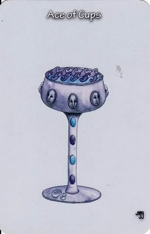 Ace of Cups card from the Hezicos Tarot deck