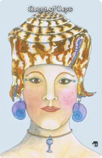 Queen of Cups card from the Hezicos Tarot deck