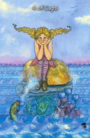 Four of Cups card from the Hezicos Tarot deck