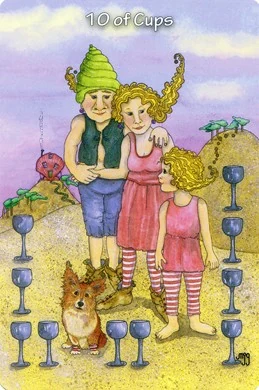 Ten of Cups card from the Hezicos Tarot deck