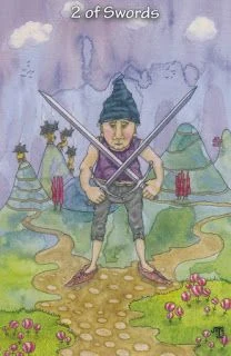 Two of Swords card from the Hezicos Tarot deck
