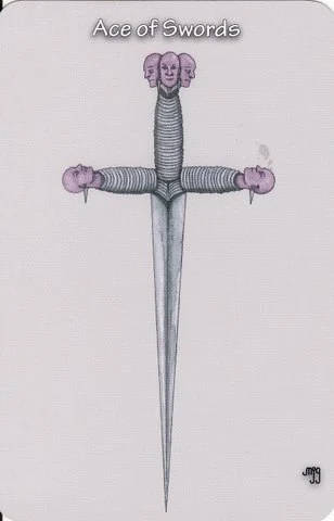 Ace of Swords card from the Hezicos Tarot deck