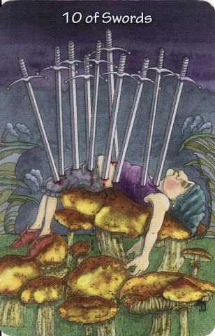 Ten of Swords card from the Hezicos Tarot deck