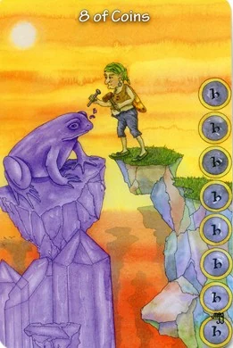 Four of Coins card from the Hezicos Tarot deck