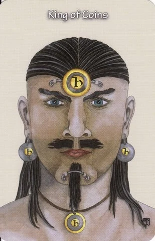 King of Coins card from the Hezicos Tarot deck
