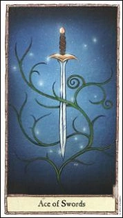 Ace of Swords card from the Hobbit Tarot deck