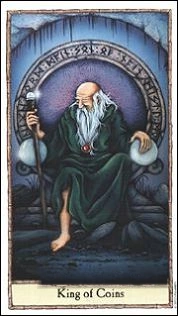 King of Coins card from the Hobbit Tarot deck