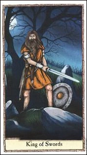 King of Swords card from the Hobbit Tarot deck
