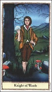 Knight of Wands card from the Hobbit Tarot deck