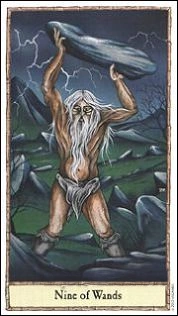 Nine of Wands - Hobbit Tarot - Tarot Deck by Peter Pracownik & Terry Donaldson