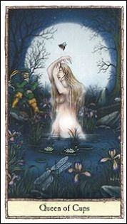 Queen of Cups card from the Hobbit Tarot deck