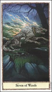 Seven of Wands - Hobbit Tarot - Tarot Deck by Peter Pracownik & Terry Donaldson