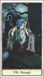 VIII - Strength - Hobbit Tarot - Tarot Deck by Peter Pracownik & Terry Donaldson