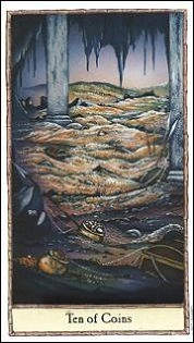 Ten of Coins card from the Hobbit Tarot deck