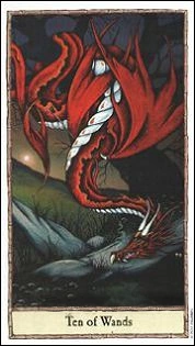 Ten of Wands - Hobbit Tarot - Tarot Deck by Peter Pracownik & Terry Donaldson