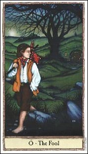 0 - The Fool card from the Hobbit Tarot deck