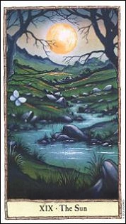 XIX - The Sun card from the Hobbit Tarot deck
