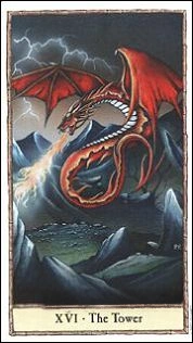 XVI - The Tower - Hobbit Tarot - Tarot Deck by Peter Pracownik & Terry Donaldson
