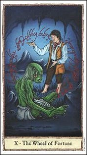 X - The Wheel of Fortune - Hobbit Tarot - Tarot Deck by Peter Pracownik & Terry Donaldson