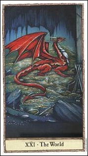 XXI - The World card from the Hobbit Tarot deck