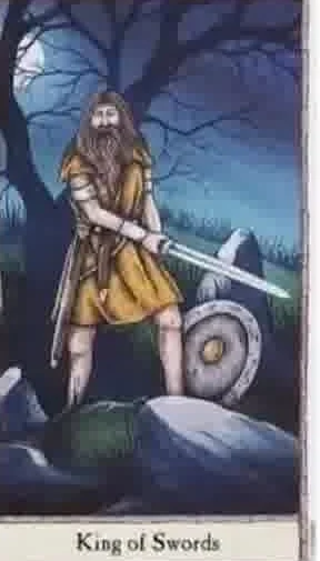 Hobbit Tarot Review (72 Hobbit Tarot Cards Revealed) 19 King of Swords card from the Hobbit Tarot deck gallery
