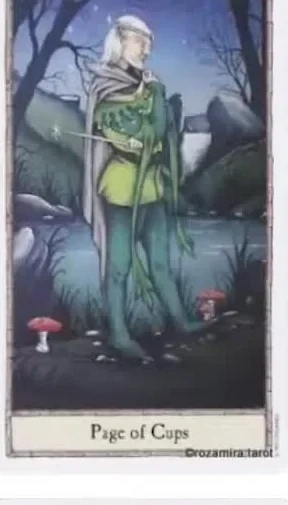 Hobbit Tarot Review (72 Hobbit Tarot Cards Revealed) 7 Page of Cups card from the Hobbit Tarot deck gallery