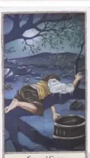 Hobbit Tarot Review (72 Hobbit Tarot Cards Revealed) 13 Seven of Coins card from the Hobbit Tarot deck gallery