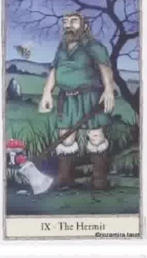 Hobbit Tarot Review (72 Hobbit Tarot Cards Revealed) 4 IX - The Hermit card from the Hobbit Tarot deck gallery