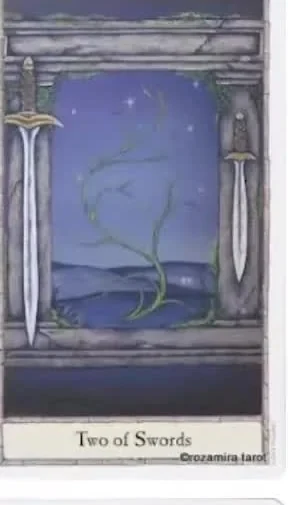 Hobbit Tarot Review (72 Hobbit Tarot Cards Revealed) 6 Two of Swords card from the Hobbit Tarot deck gallery