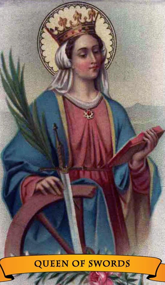 Queen of Swords from the Holy Card Tarot gallery