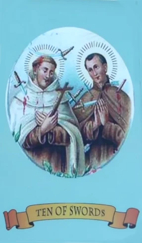 Ten of Swords from the Holy Card Tarot gallery