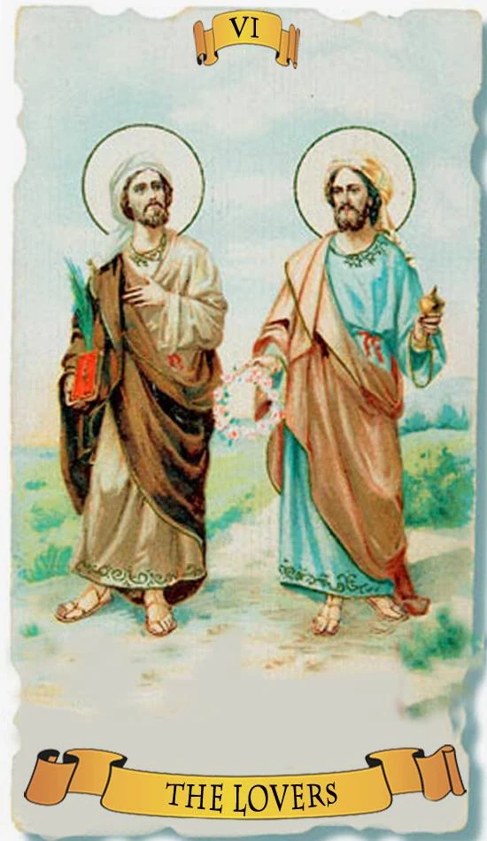 The Lovers from the Holy Card Tarot gallery