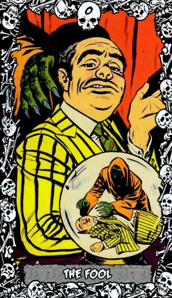 The Fool card from the The Horror Comic Tarot deck