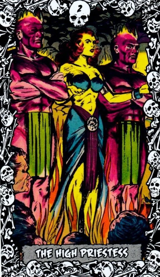 The High Priestess card from the The Horror Comic Tarot deck