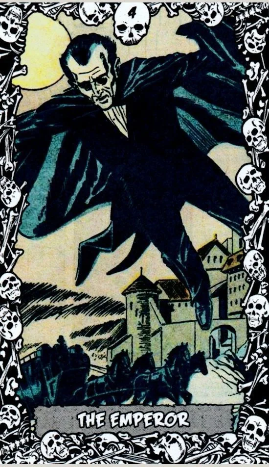 The Emperor card from the The Horror Comic Tarot deck