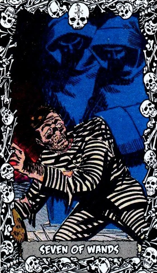 The Horror Comic Tarot Review 6 7 of Wands from The Horror Comic Tarot review gallery