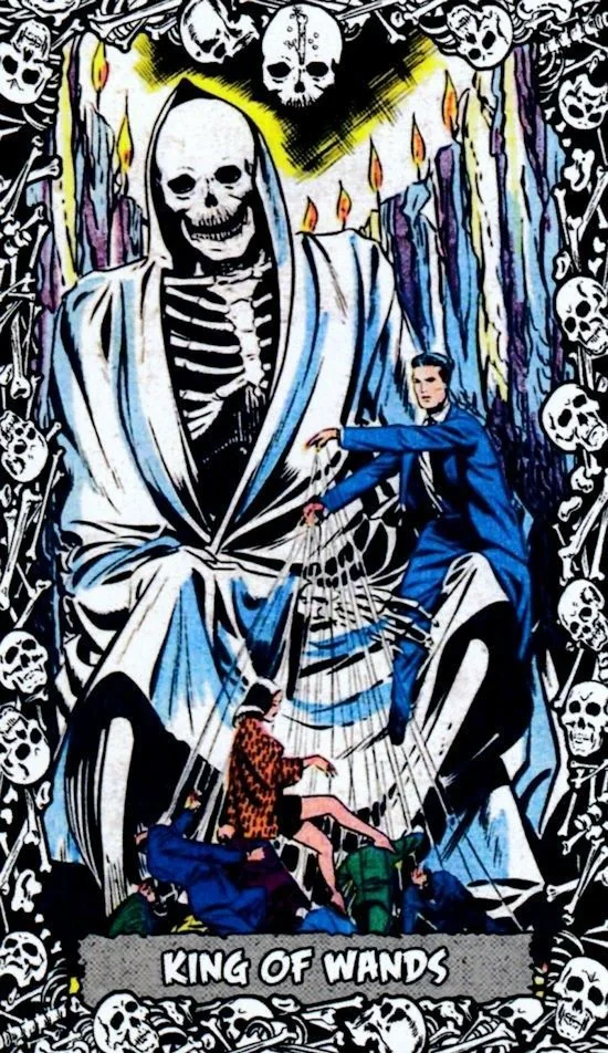King of Wands card from the The Horror Comic Tarot deck