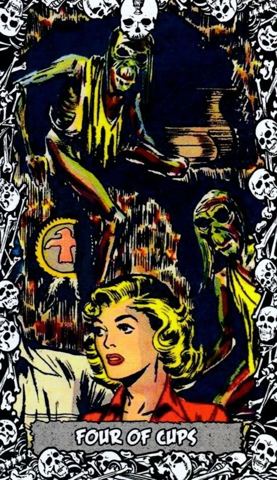 The Horror Comic Tarot Review 11 4 of Cups from The Horror Comic Tarot review gallery